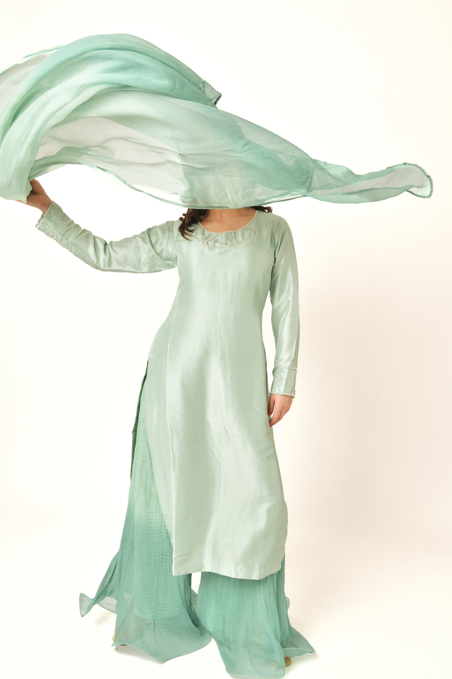 Raw silk dress