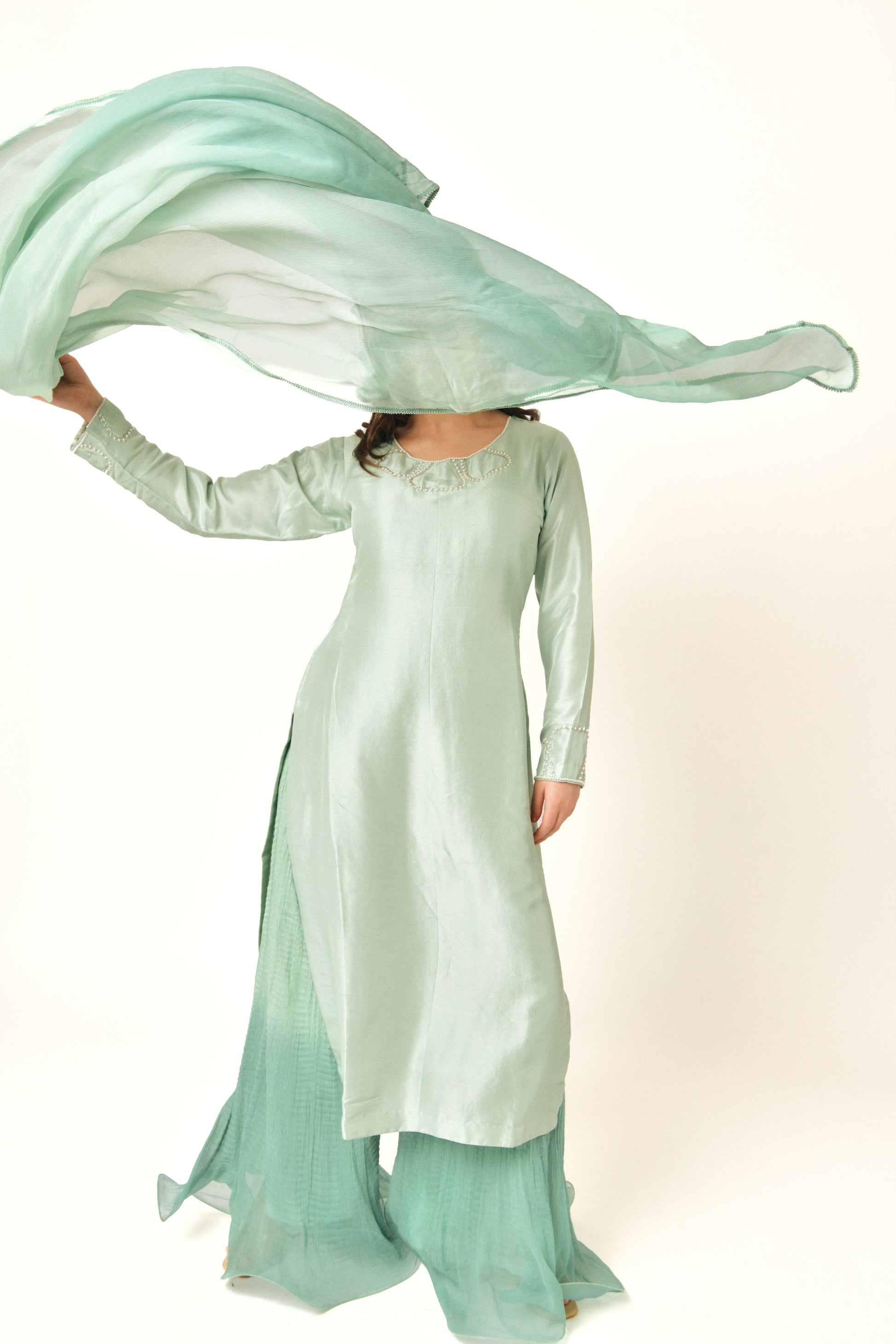 Raw silk dress